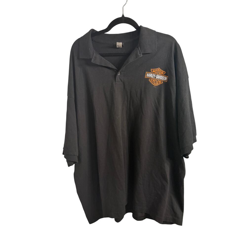 Harley Davidson Military Overseas Tour Polo Shirt Men's 3XL Black Skull Logo B&S